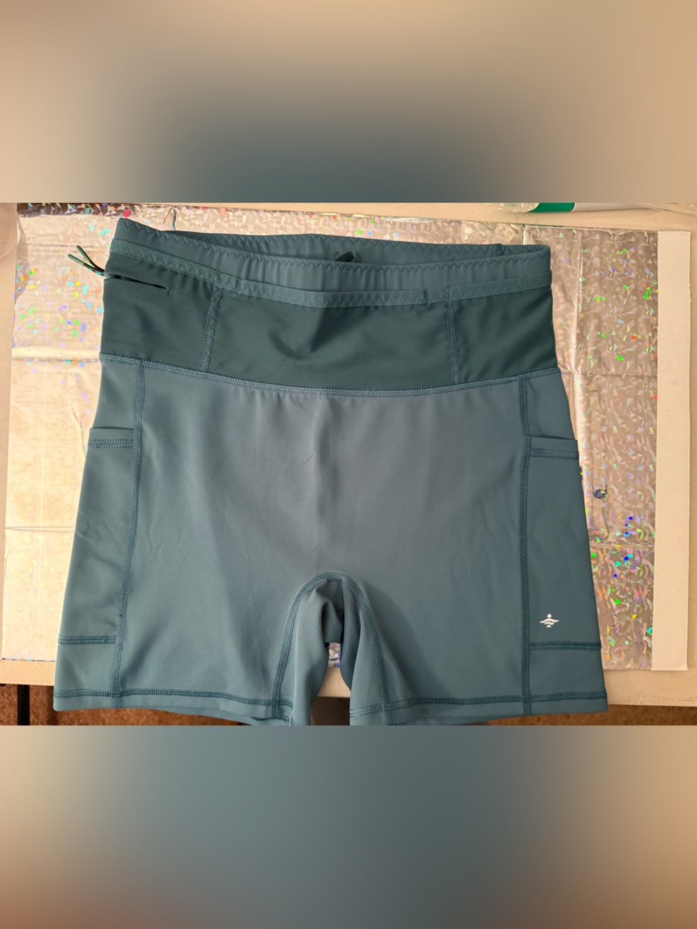 HALARA women’s Teal Athletic Shorts with Pockets